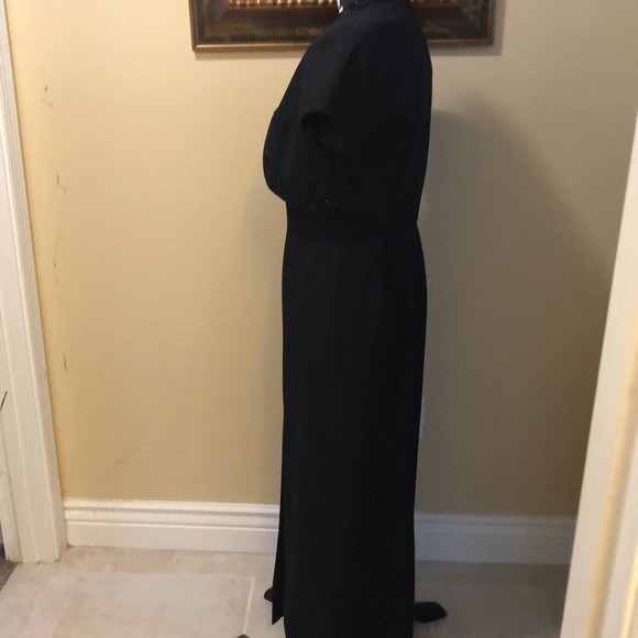 J.R. NITES 2-Pc Beaded Bolero Jacket & Sleeveless side slit statuesque gown - Picture 4 of 15